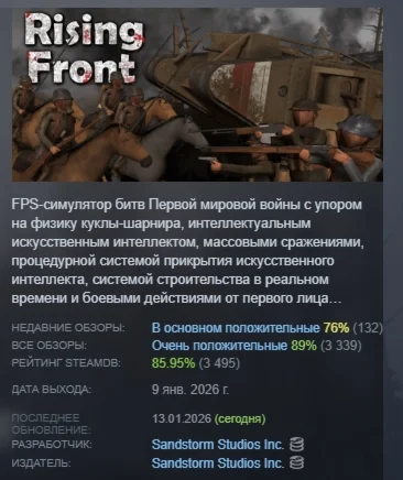 Rising Front АВТОДОСТАВКА STEAM GIFT РОССИЯ