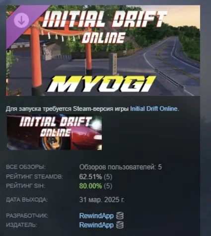 Initial Drift Online - Myogi АВТОДОСТАВКА STEAM РОССИЯ