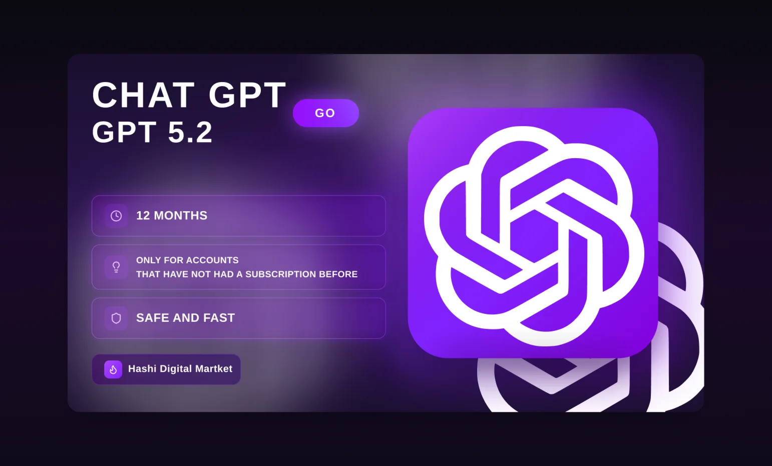 🔥 ChatGPT GO – 12 Months | FULL GO FEATURES |GUARANTEE