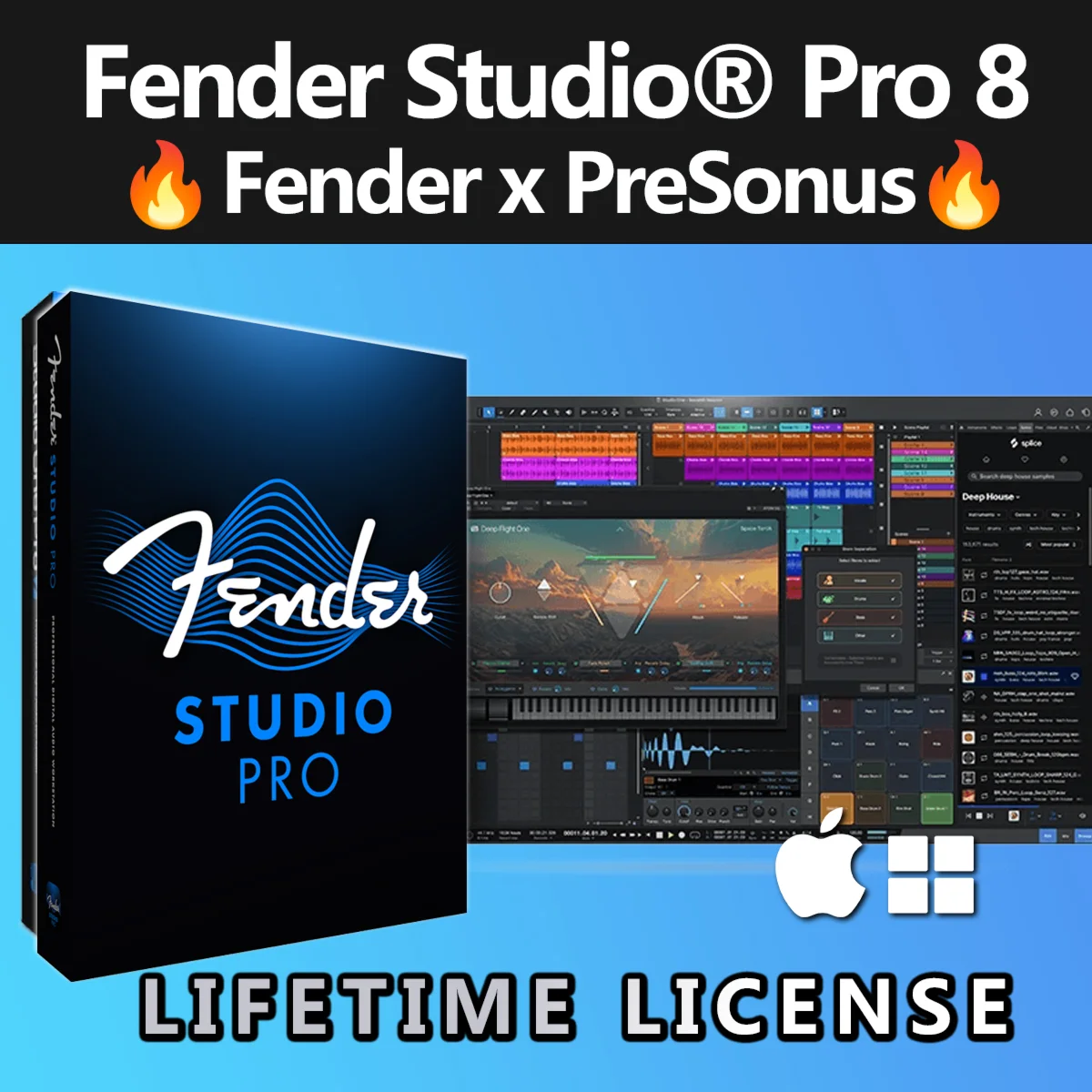 Studio One Pro 8 + FREE PLUGINS [Fender x PreSonus]