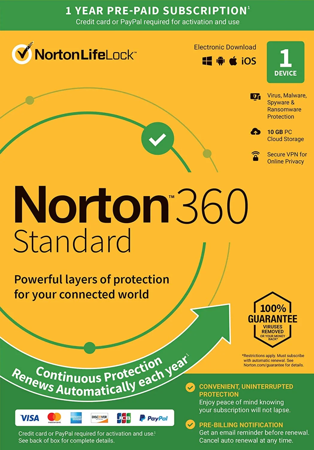 Norton 360 Standard 1 devices / 90 days (Global)