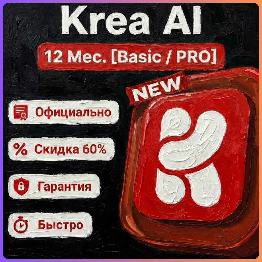 12 Месяцев [ BASIC ] [ PRO ]  Личный [ 1 Год ] Krea AI
