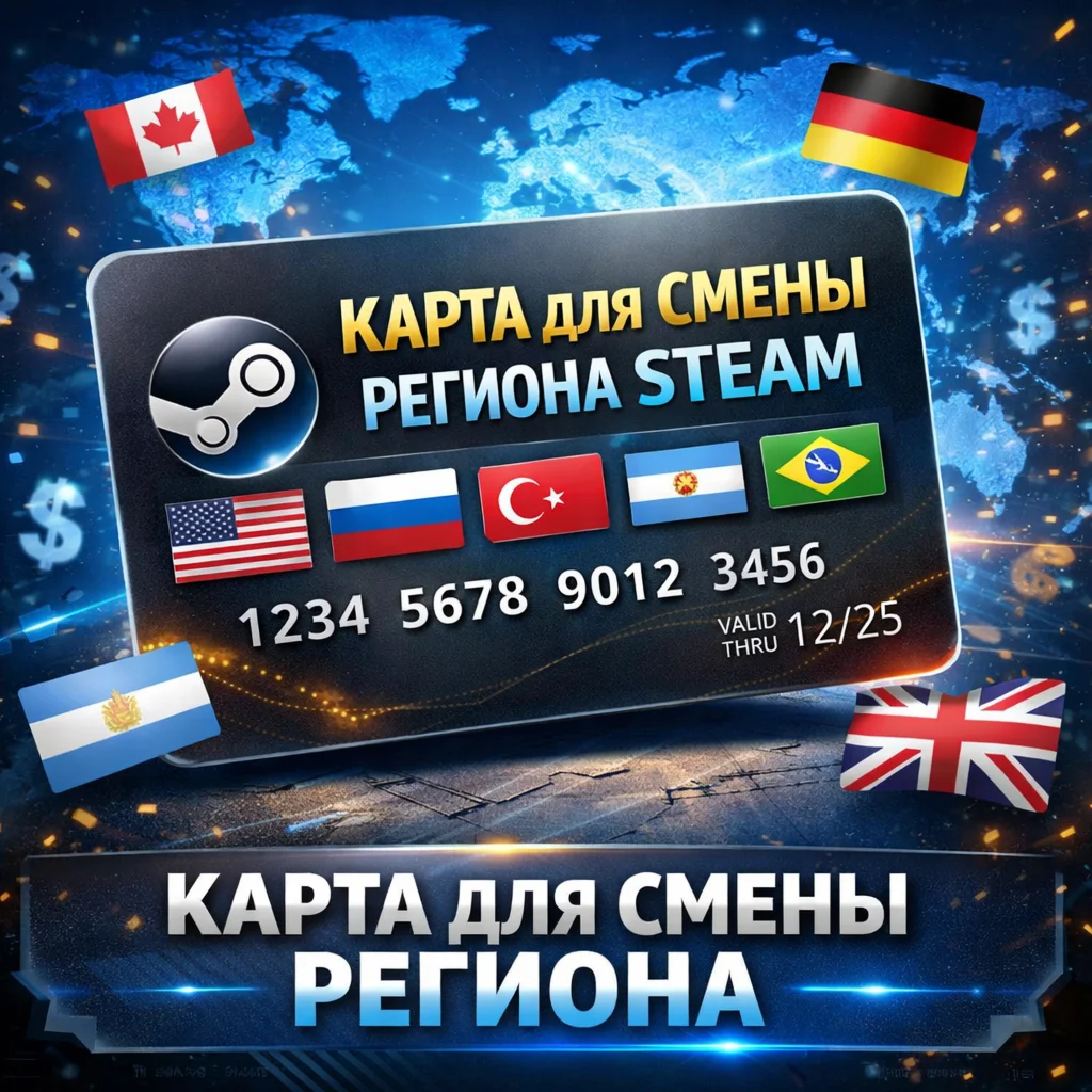 КАРТА ДЛЯ СМЕНЫ РЕГИОНА STEAM КАЗАХСТАН