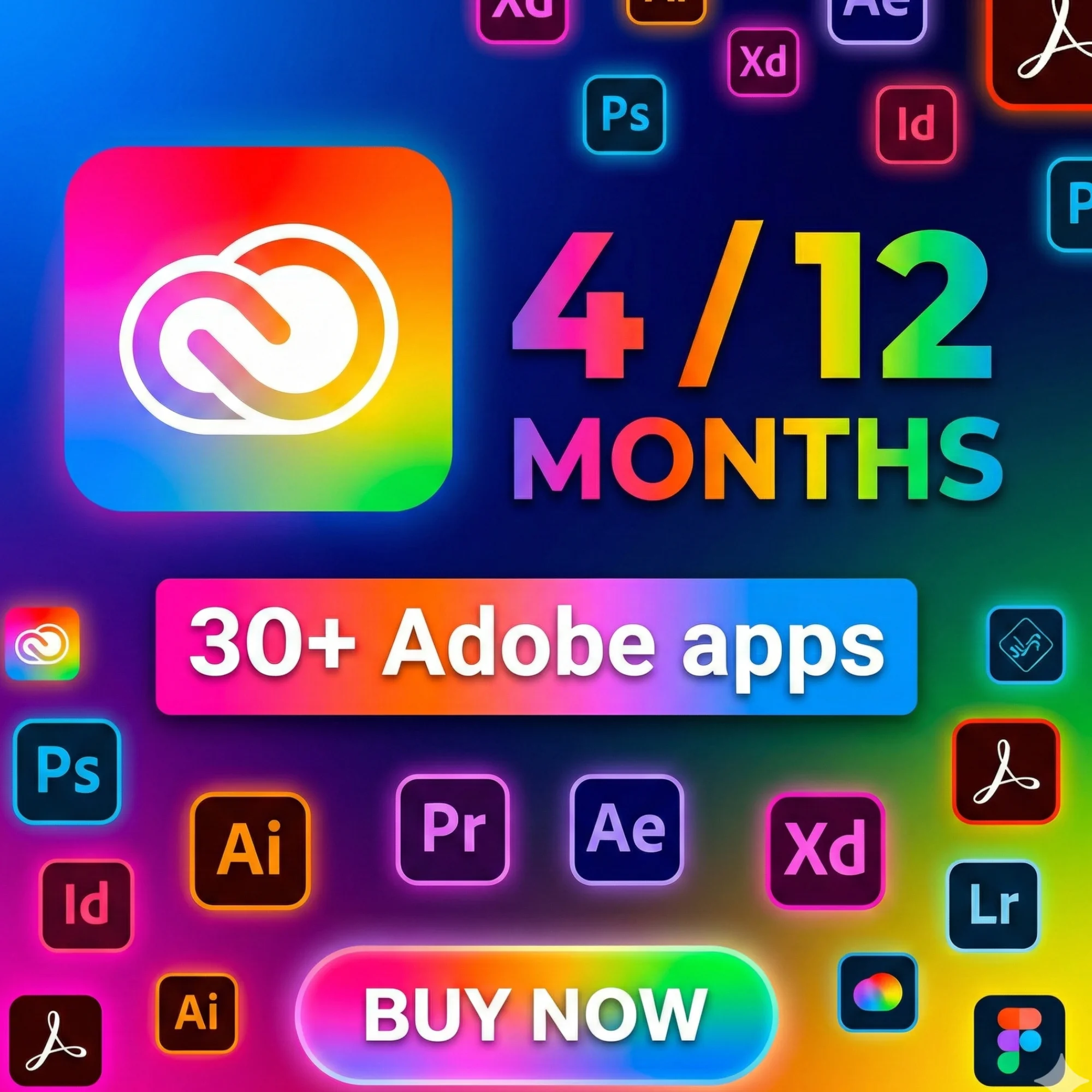 Adobe Cloud Pro 1/3/6 Months-on Your Account (No login)