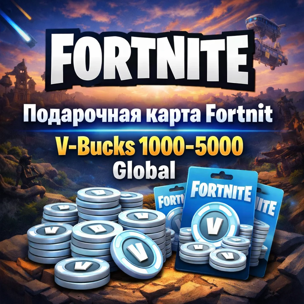 V-Bucks 1000–5000 — подарочная карта Fortnit Global