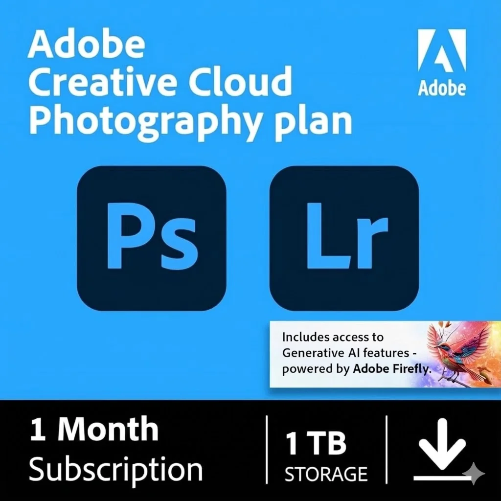 ADOBE PHOTOGRAPHY PLAN KEY 1/3 MONTHS RESELLER
