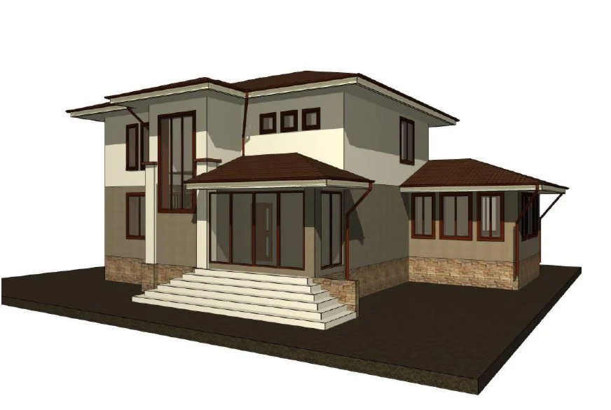 Project for a residential stone house measuring 13 x 18