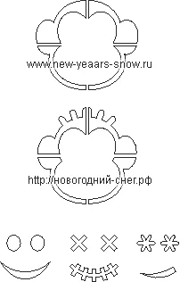 Трафарет рожицы обезьяны (символ 2016 года)