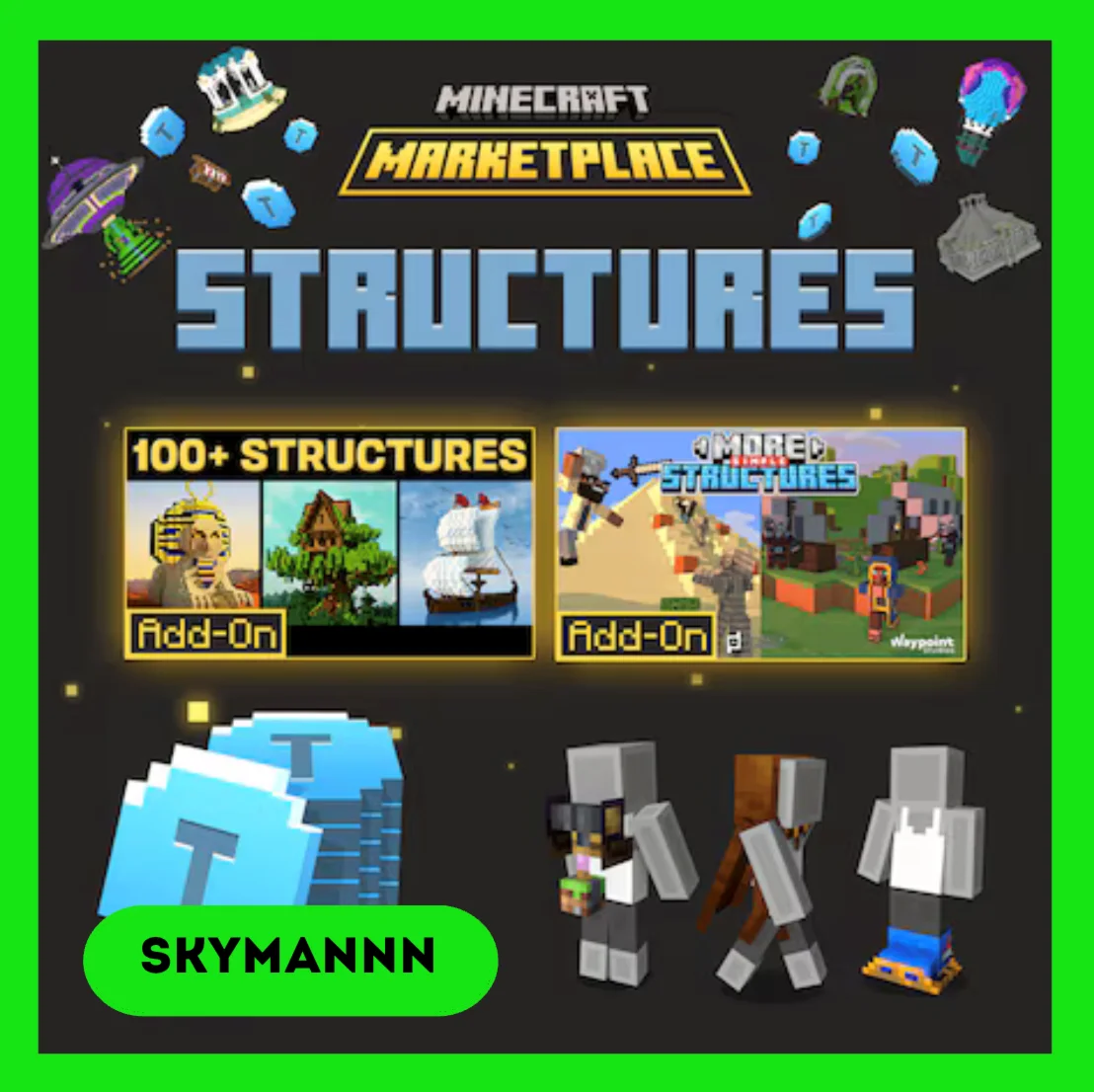Structures Starter Pack + 1020 Minecoins Bedrock Global