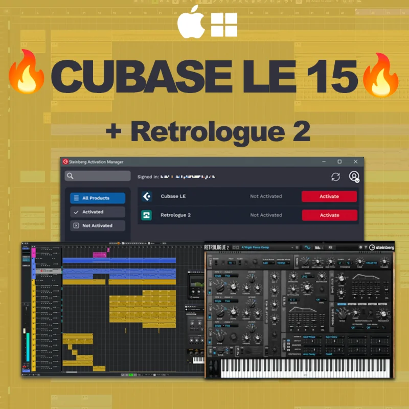 Steinberg Cubase LE 15&amp;Retrologue 2🔑[ Activation Code]