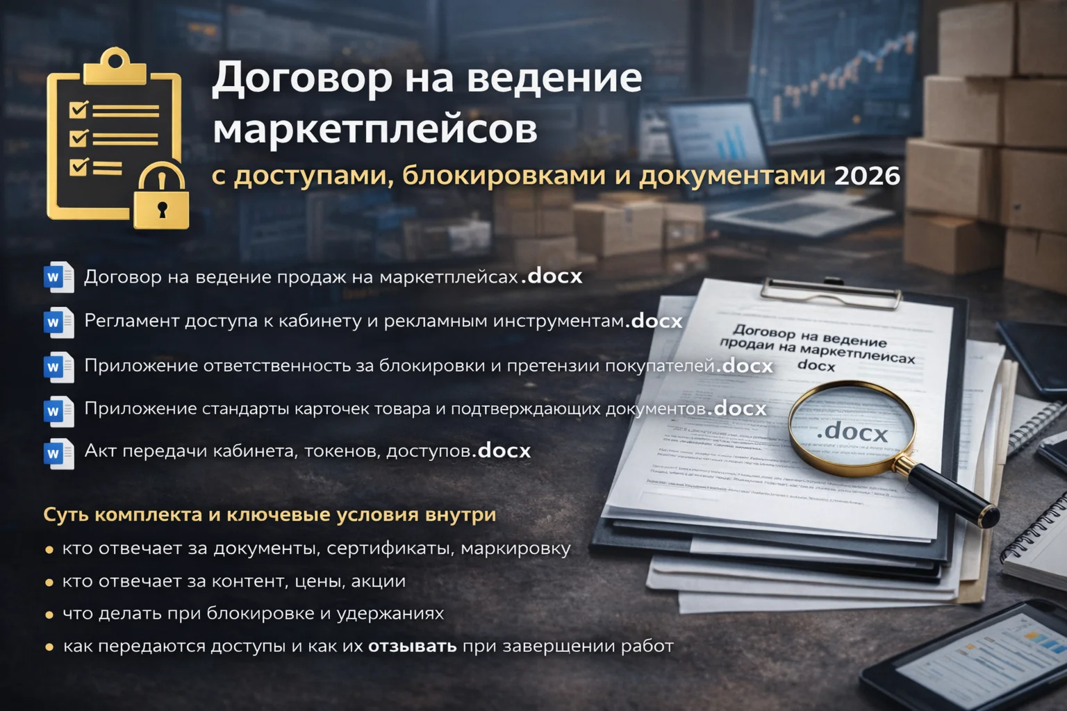 Marketplace management contract access and blocks 2026