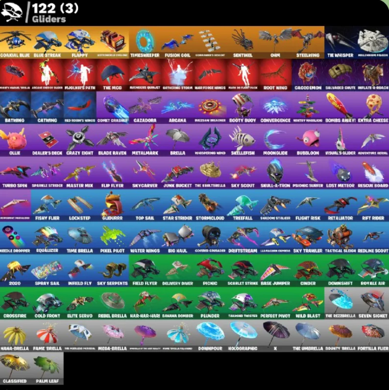 FN (ALL PLATFORMS) | 188 skins (62 paid) | Full access