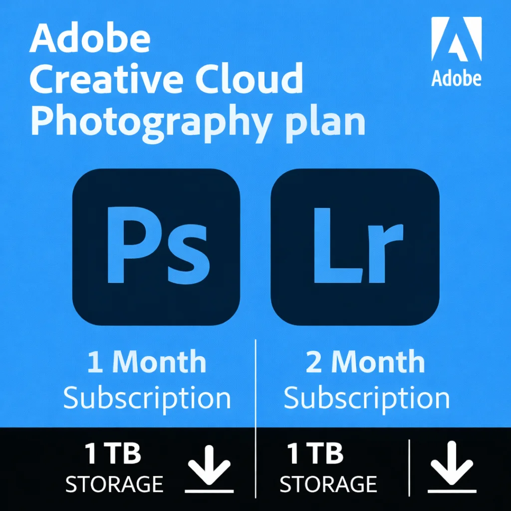 Adobe Photography Plan – Lightroom &amp; Photoshop + 1TB Cl