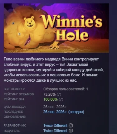 Winnie's Hole АВТОДОСТАВКА STEAM РОССИЯ