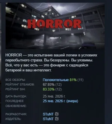 Horror STEAM KEY REGION FREE GLOBAL+РОССИЯ