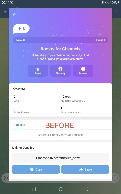 Telegram - Бусты | 1-180 дней