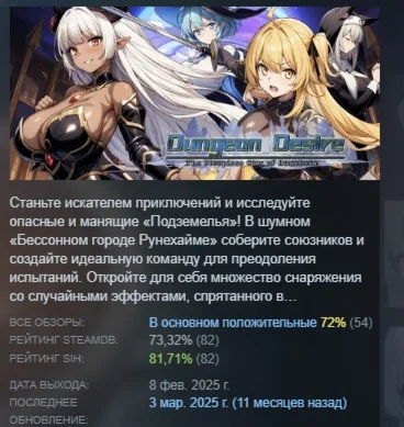 Dungeon Desire: The Sleepless City of Runeheim STEAM