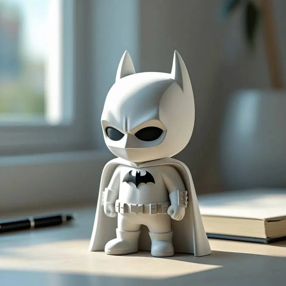 A cute, minimalist Batman figurine.