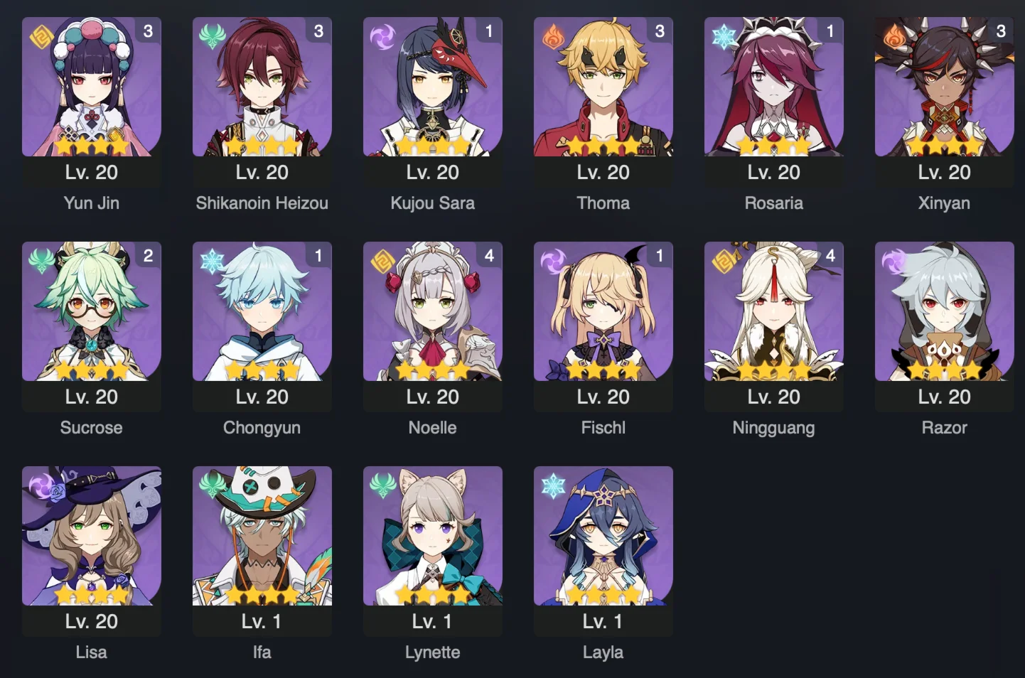 GENSHIN IMPACT | 57 AR | 40 CHARACTERS | 10 LEGENDARY