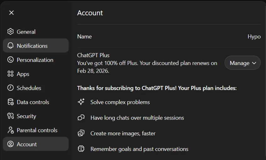 ChatGPT 5 Plus 1 Month Personal Account (Private)