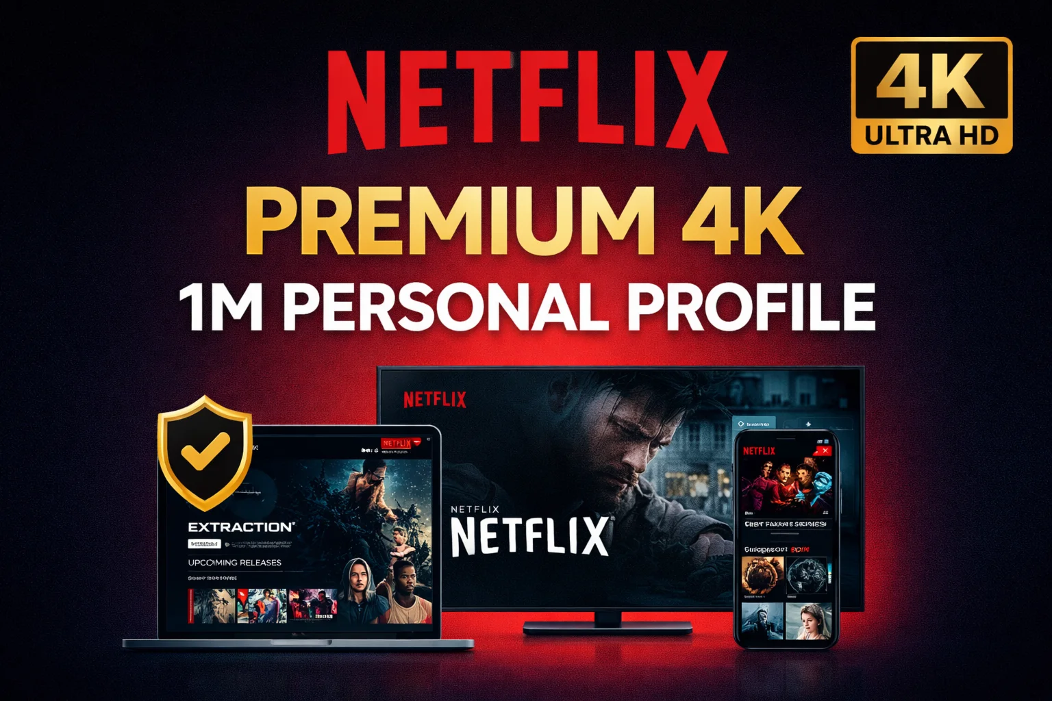 Netflix Premium 4K – 1 Month Personal Profile