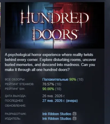 Hundred Doors АВТОДОСТАВКА STEAM РОССИЯ
