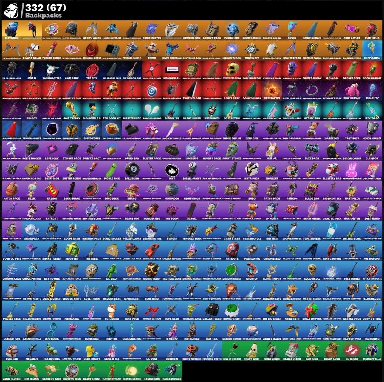 FN (ALL PLATFORMS) | 259 skins (36 paid) | 900 VB