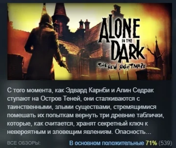 Alone in the Dark: The New Nightmare STEAM РОССИЯ