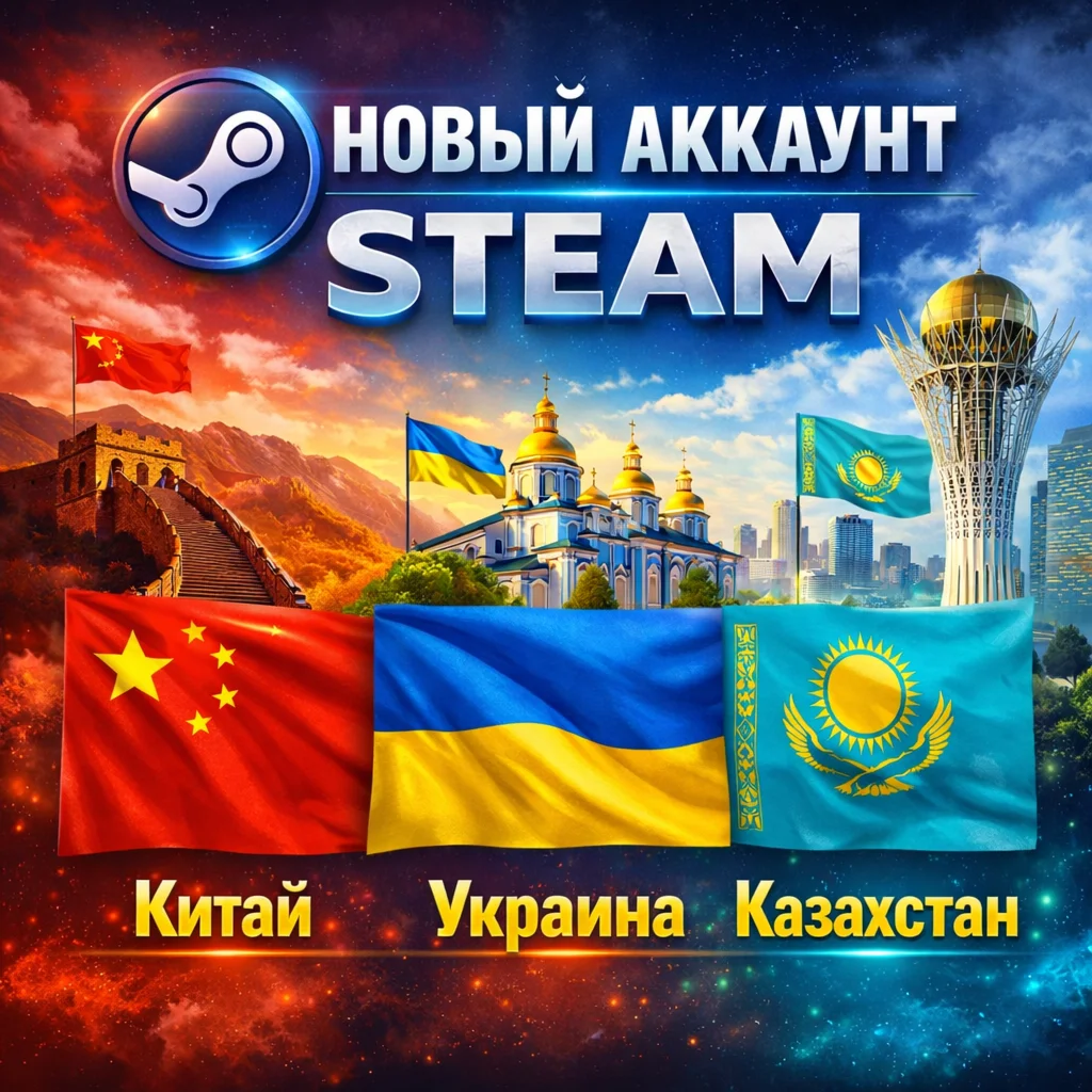 НОВЫЙ АККАУНТ STEAM Китай | Украина | Казахстан