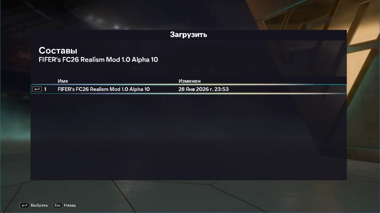 FC 26 - Realism Mod by FIFER 1.0 Alpha 10 TU 1.4.1
