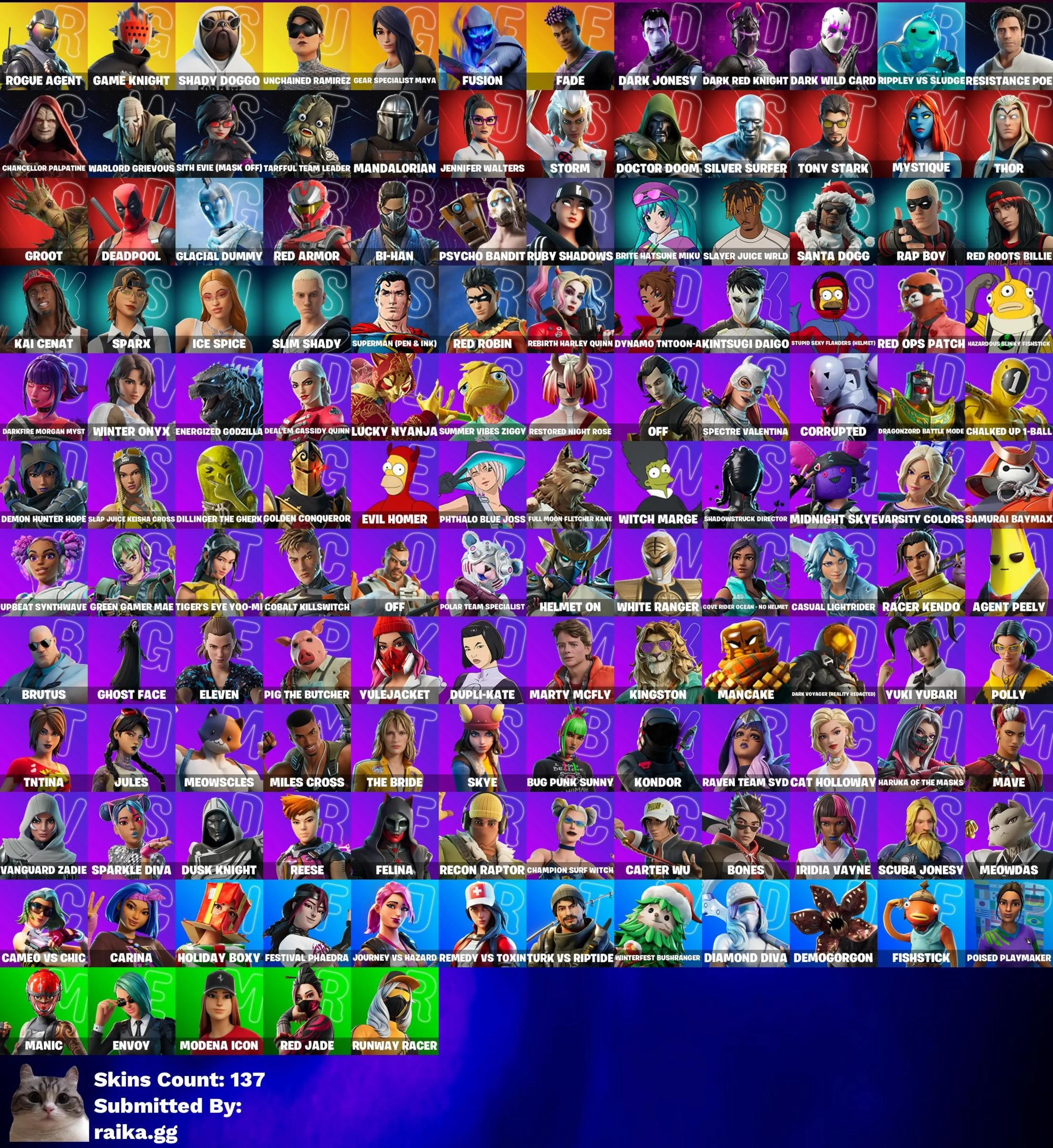 Instant • FN (All Platforms) • 137 skins • Full Access