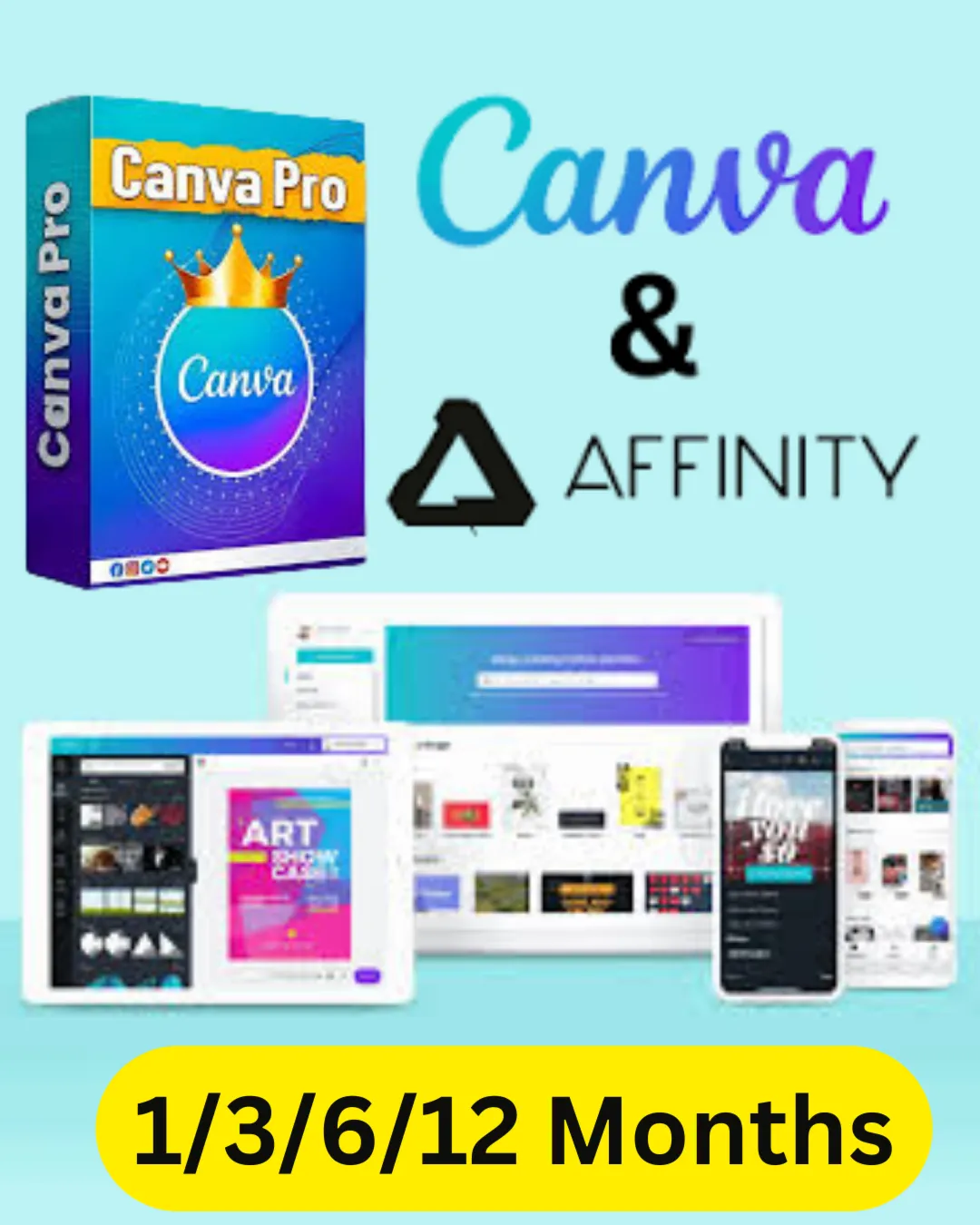 Canva Pro + Affinity (на вашу почту) — 3/6/12 месяцев