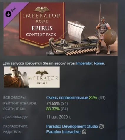Imperator: Rome - Epirus Content Pack DLC STEAM РОССИЯ