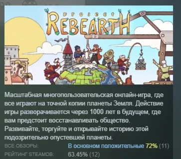 Project Rebearth АВТОДОСТАВКА STEAM РОССИЯ