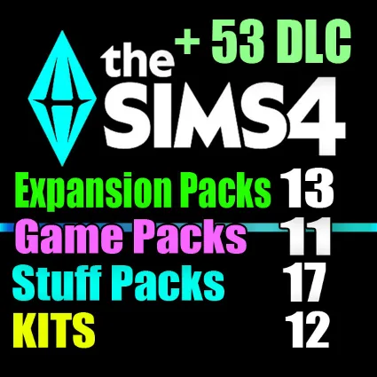SIMS 4 + 53 DLC (13 дополнений・11 наборов・17 каталогов・9 комплектов)