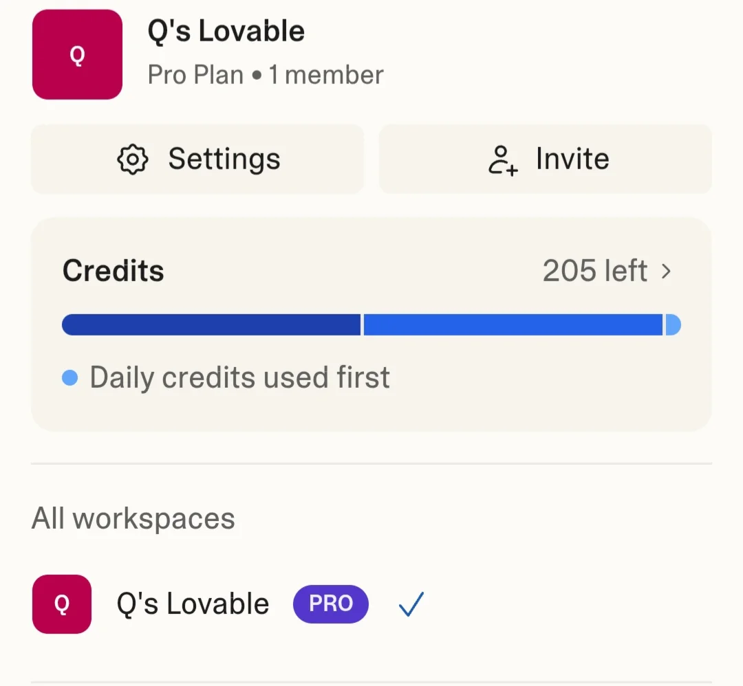 Lovable.dev AI Pro | 300 Credits | Instant Delivery