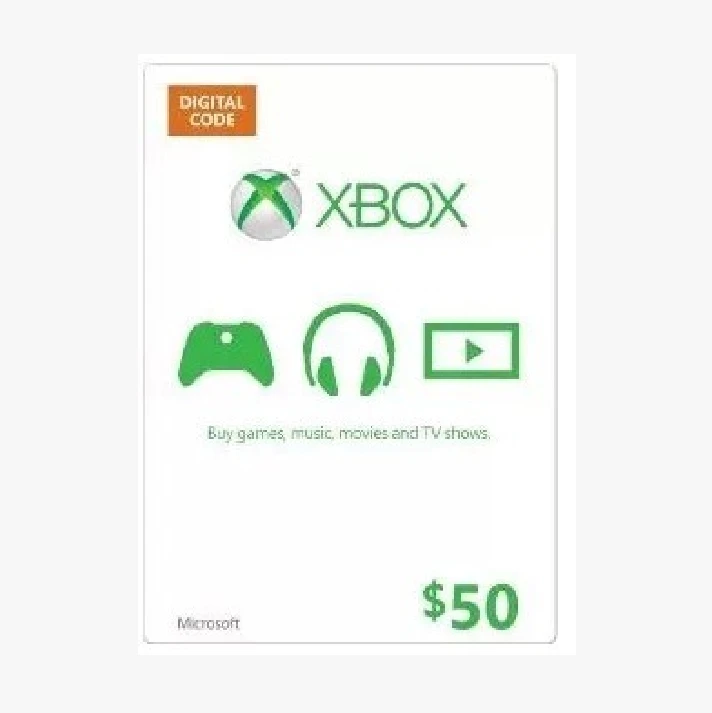 XBOX LIVE CARD $50 (USA) CODE