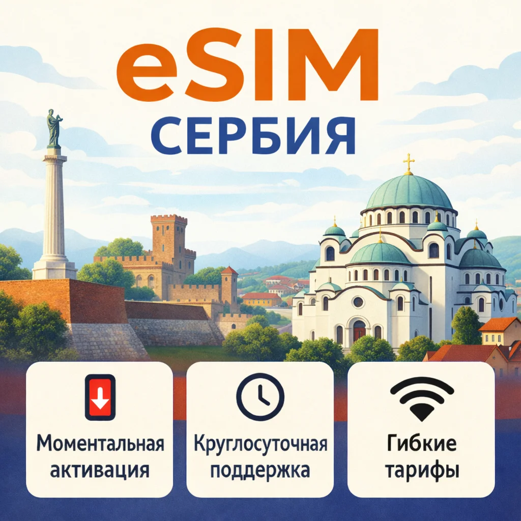 eSIM Сербия→ интернет для путешествий есим