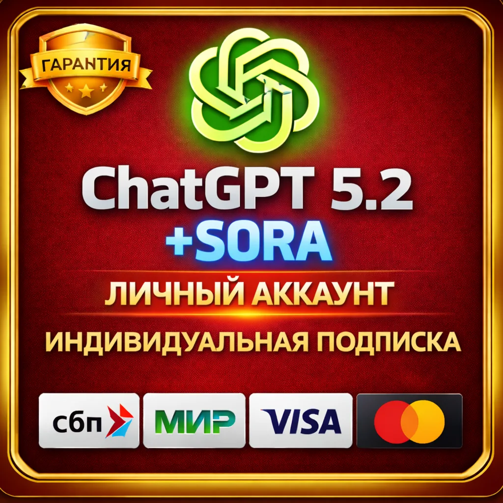 24/7 Chat GPT 5.2 Plus + SORA 2 БЫСТРО на 1-3-7-14 Дней ГАРАНТИЯ