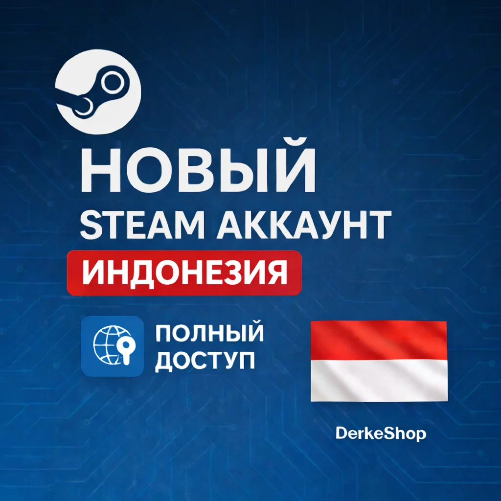НОВЫЙ STEAM АККАУНТ ИНДОНЕЗИЯ | ПОЛНЫЙ ДОСТУП | АВТОВЫДАЧА