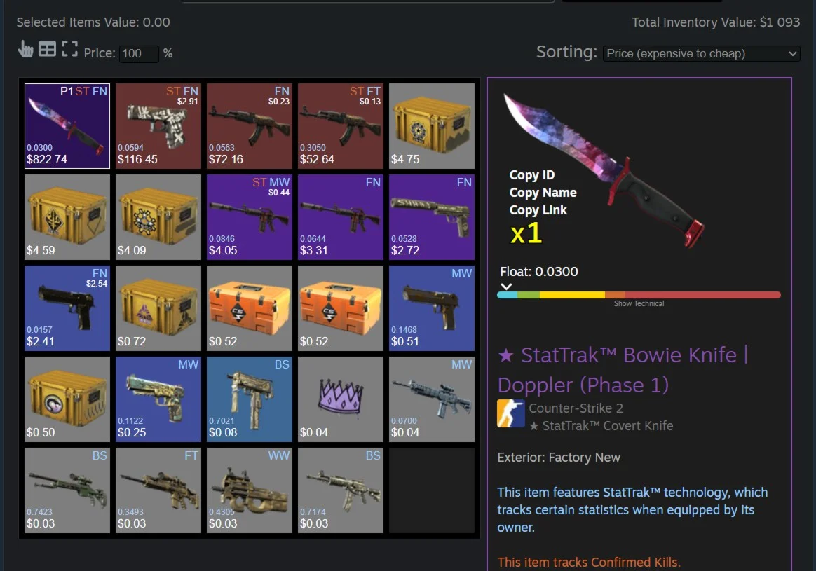 CS2 + СКИНЫ НОЖ С ИНВЕНТАРЕМ 1090$ FACEIT & PREMIER