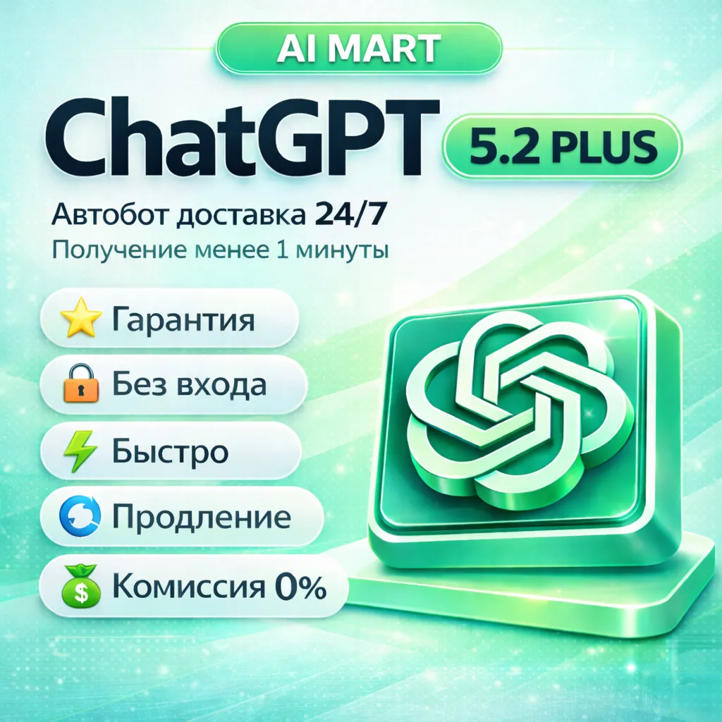 24/7 | ChatGPT 5.2 PLUS – 1 МЕСЯЦА + EMAIL | АВТО