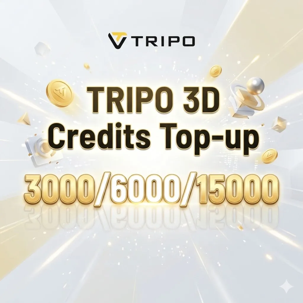 Tripo 3D Credits 3k-15k Top-up