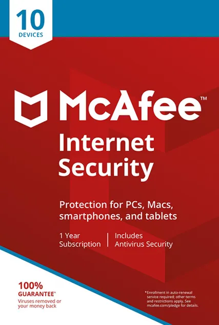 McAfee Internet Security 10 Devices 1 Year GLOBAL KEY