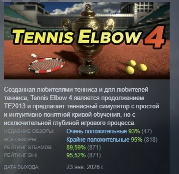 Tennis Elbow 4 АВТОДОСТАВКА STEAM РОССИЯ