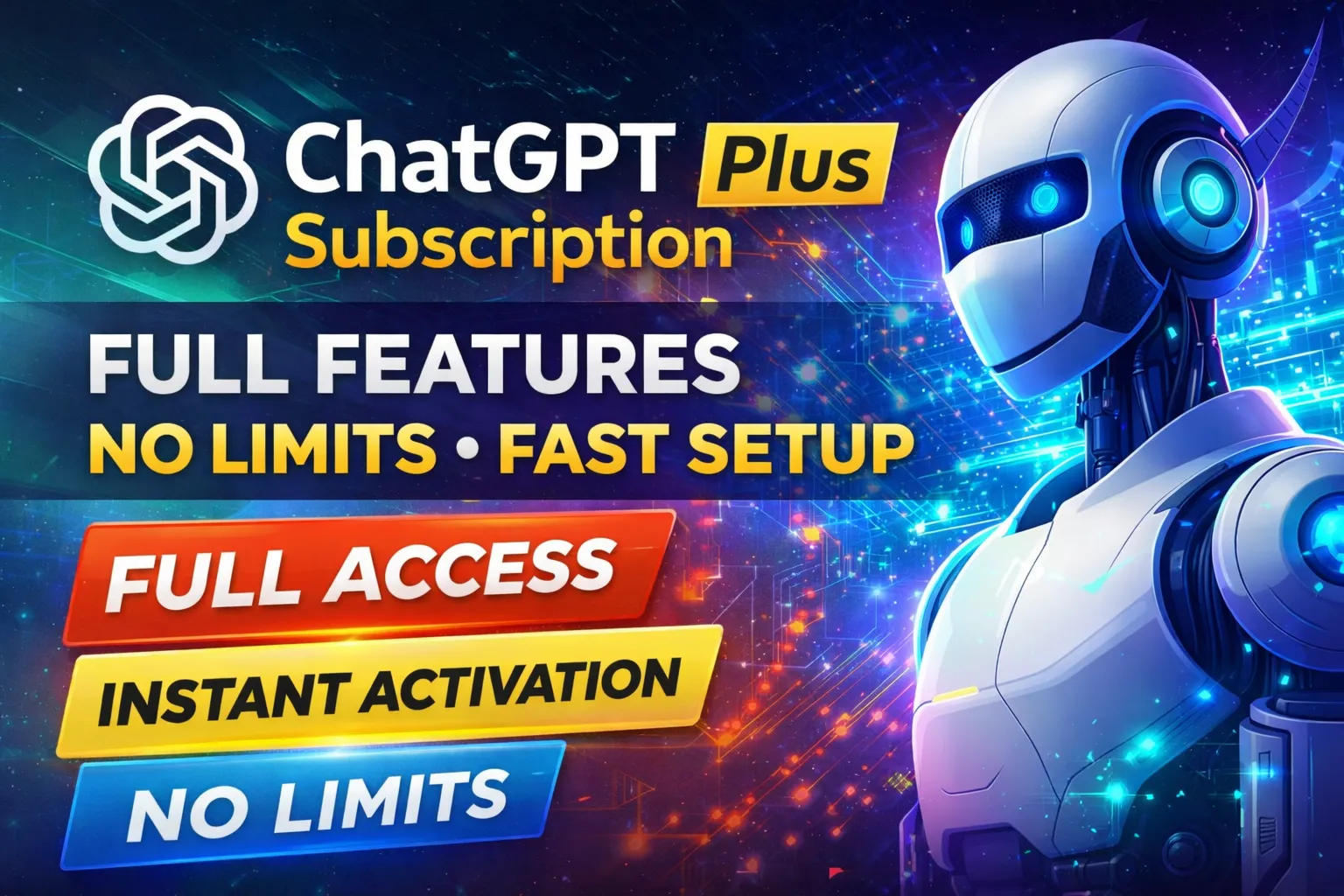 Подписка ChatGPT Plus — полный доступ, без ограничений, быстрая активация