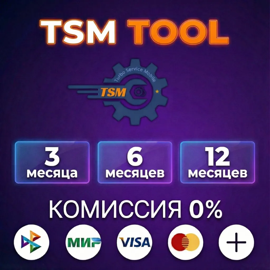 TURBO SERVICE MOBILE (TSM Tool) лицензия 3, 6, 12 месяцев