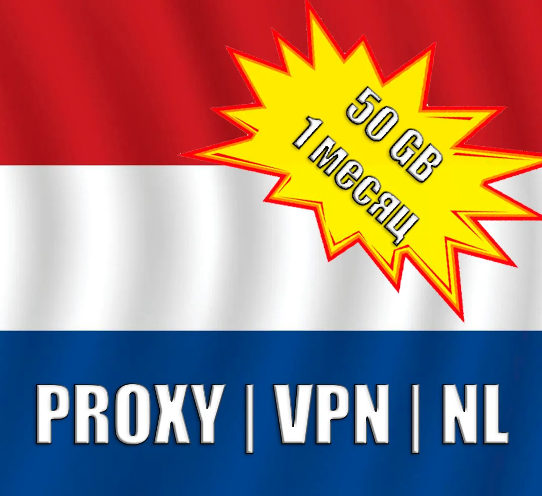 Hiddify Личный Proxy | VPN | Нидерланды, Амстердам | 50 GB | 1 месяц