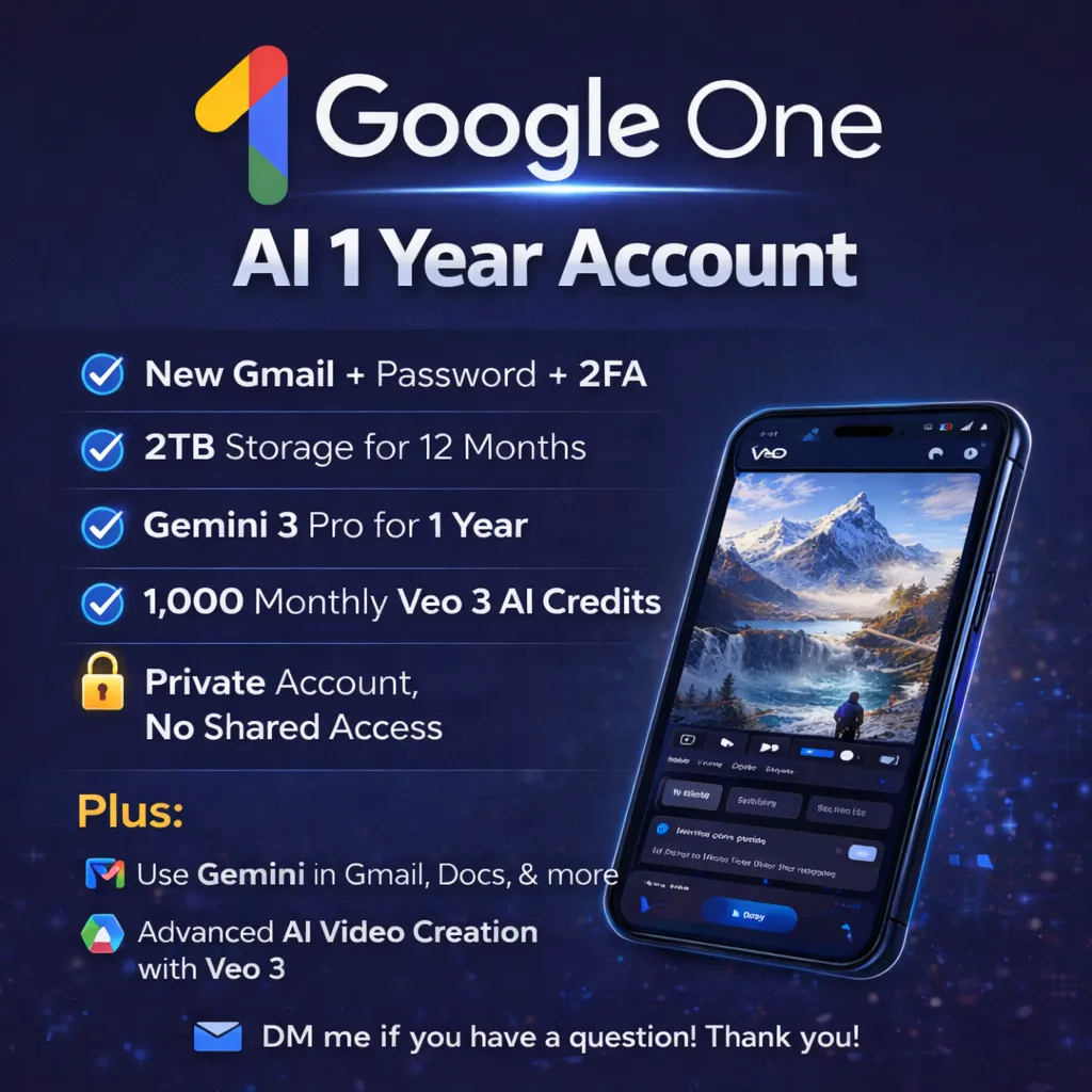 Google One AI — Приватный аккаунт на 1 год