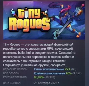 Tiny Rogues АВТОДОСТАВКА STEAM РОССИЯ